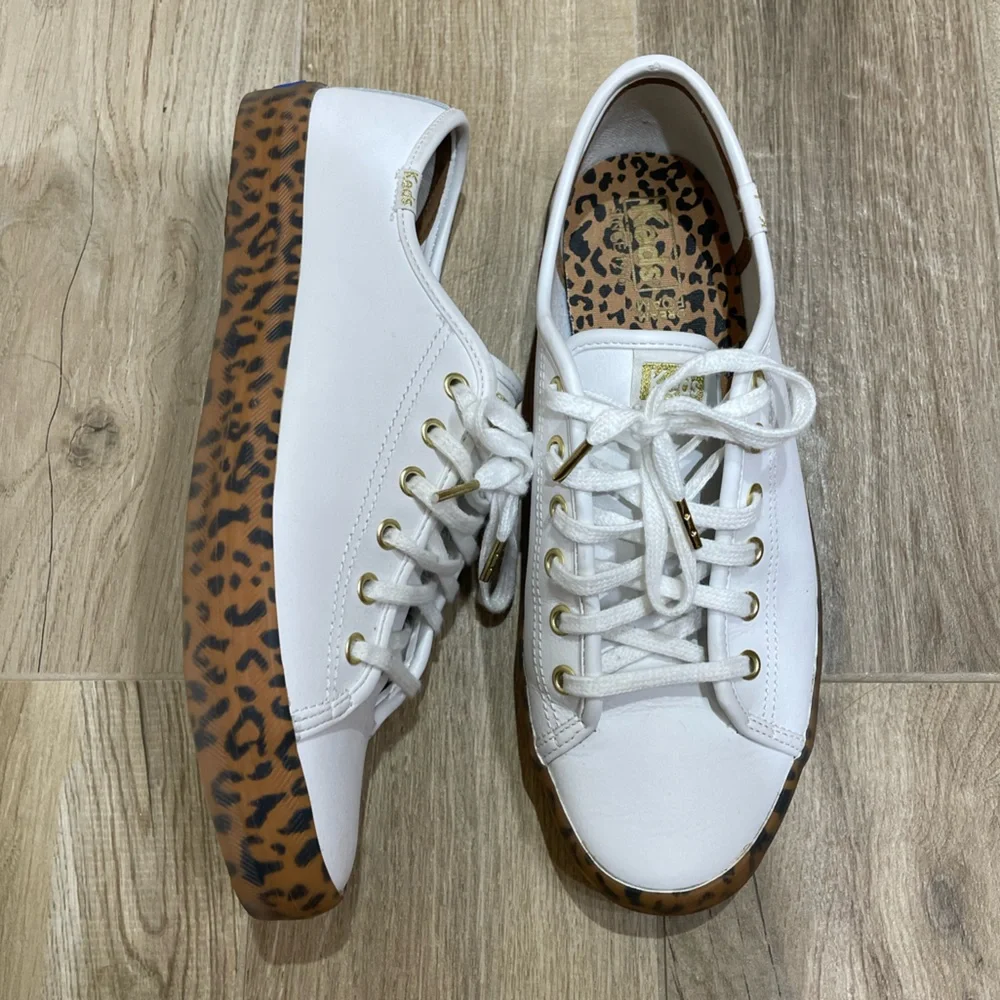 Leopard Sole Leather Keds - Picture 1 of 6